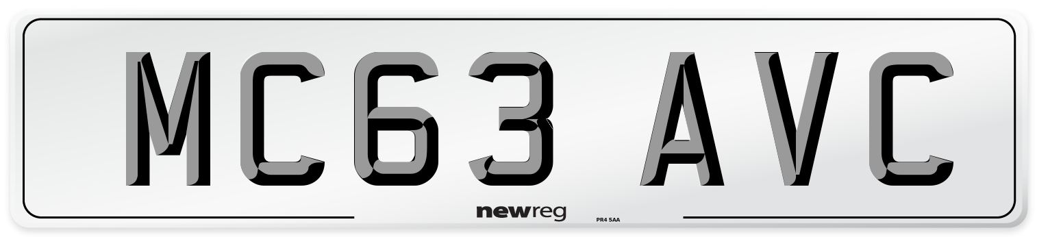 MC63 AVC Number Plate from New Reg